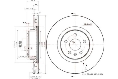 BREMBO DISCOS DE FRENADO 2SZT. PARTE DELANTERA TESLA MODELO S MODELO X ELECTRIC  