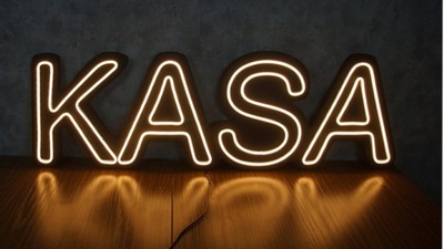 NKASA NEON LED FLEX NAPIS KASA PVC BIAŁY CIEPŁY