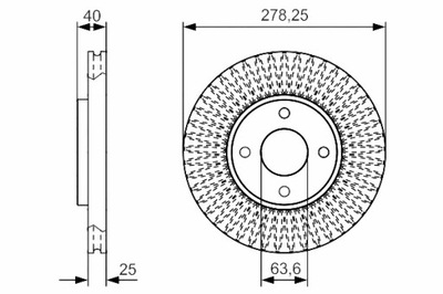 BOSCH ГАЛЬМІВНІ ДИСКИ ГАЛЬМІВНІ 2 ШТУКИ. ПЕРЕД FORD ECOSPORT 1.0 1.5 1.5D 10.13-