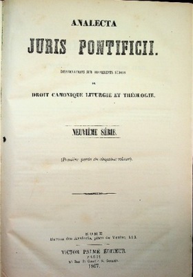 Analecta Juris Pontificii 1867 r.