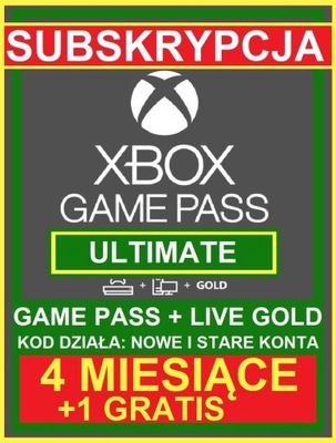 Game Pass + Live Gold 4 miesiące +1 GRATIS KOD