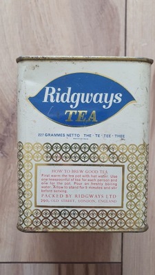 Stara puszka po herbacie RIDGWAYS TEA >czasy PRL