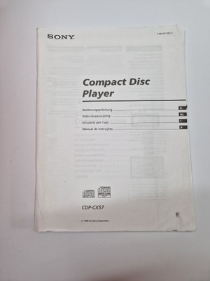 Oryginalna instrukcja obsługi Sony CDP-CX57