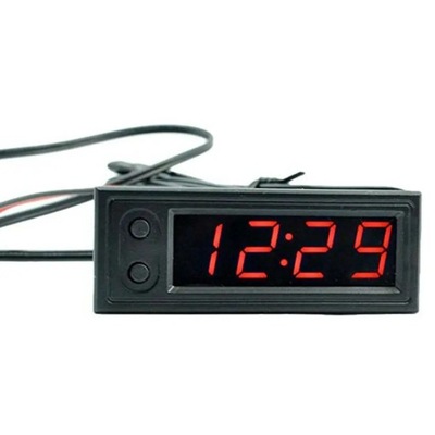 3 in1 5.0-27V Car Clock Thermometer Voltmeter Electronic Clock Voltm~82818 