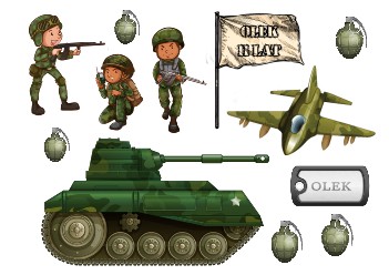 Opłatek waflowy Wojsko Czołg żołnierz imię