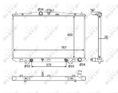 RADUADOR LEXUS RX350 3,5 09- NRF58610  