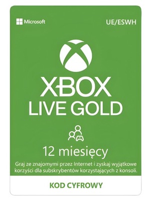 Subskrypcja Xbox Live Gold 12 miesięcy