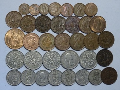 Wielka Brytania 35 monet ciekawy mix -444