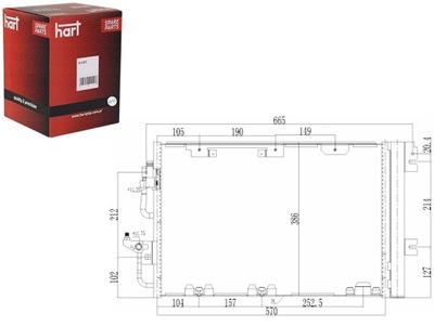 КОНДЕНСАТОР КОНДЕНСАТОР КОНДИЦИОНЕРА ASTRA 2.0T 04- HART