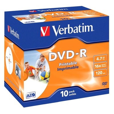 VERBATIM DVD-R 10-pak, do nadruku, 16x, 4.7GB