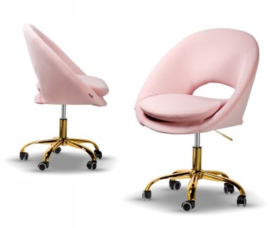 wygodne krzesło obrotowe MONTE różowy noga złota