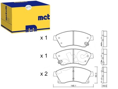 METELLI КОМПЛЕКТ КОЛОДОК ТОРМОЗНЫХ 13301207 13412