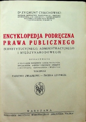 Encyklopedia podręczna Prawa Publicznego 1926