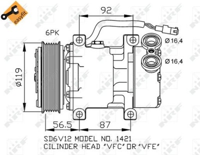 KOMPRESORIUS KONDICIONAVIMO NRF KLIMA NRF 32244 