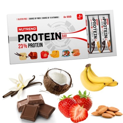 Zestaw batonów białkowych Nutrend Protein Bar 6x55g odżywka proteinowa