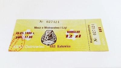 stary bilet KSZO Ostrowiec - GKS KATOWICE 30.05.98