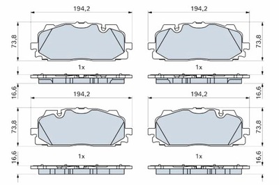 BOSCH TRINKELĖS STABDŽIŲ PRIEK. AUDI A4 B9 A5 A6 C8 A7 Q5 VW TOUAREG 