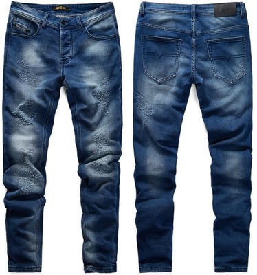 Spodnie jeansowe męskie granatowe slim - 29
