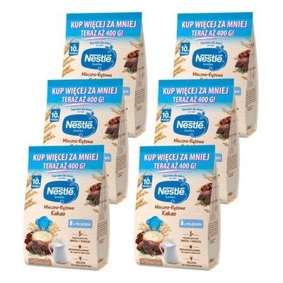 Kaszka Nestlé mleczno-ryżowa kakao po 10. miesiącu 6x 400 g