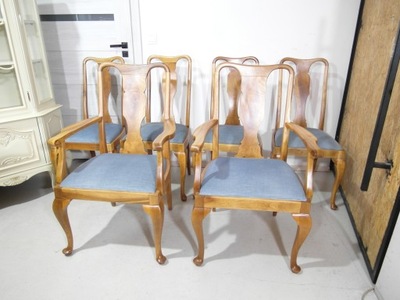 komplet 6 krzeseł w tym 2 trony