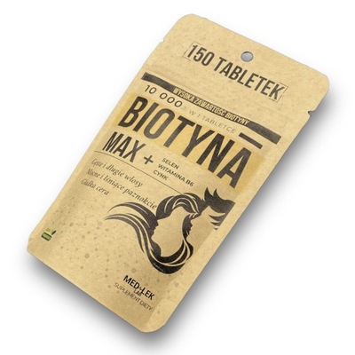 BIOTYNA - 150 tabletek ( + Cynk, Witamina B6, Selen) - MED-LEK LAB - Włosy