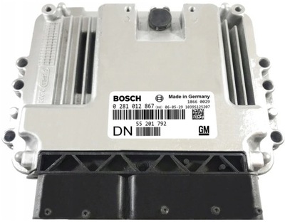 КОМПЬЮТЕР ECU OPEL ZAFIRA 0281012867 55201792 + PIN 