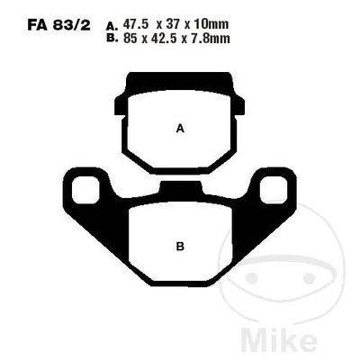 КОЛОДКИ ГАЛЬМІВНІ ПЕРЕДНЯ / ЗАДНЄ EBC FA083/2