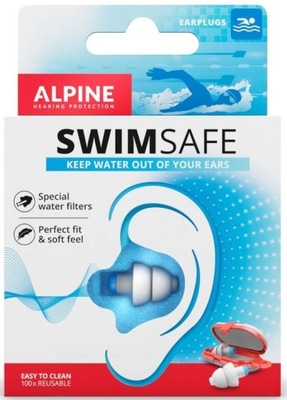 ZATYCZKI STOPERY DO USZU ALPINE SWIMSAFE NA BASEN