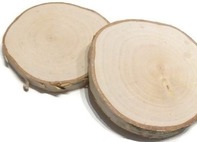 Drewniane Plastry drewna Brzoza szlifowane 4-6cm
