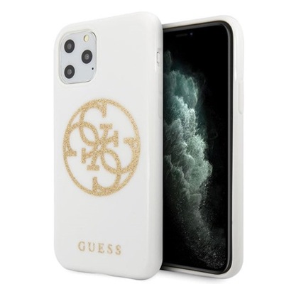 Guess Guess Circle Glitter 4G - Etui iPhone 11 Pro Max (biały)