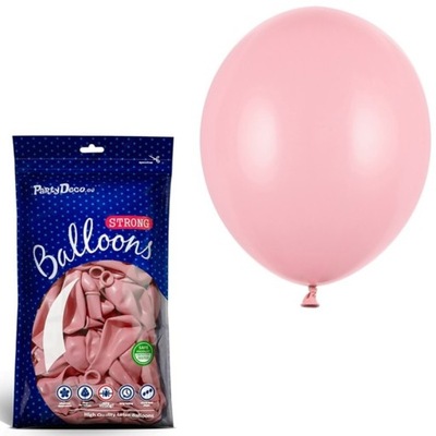 Balony lateksowe mocne 27cm pastelowe różowe 100sz