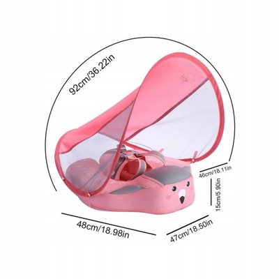 Pływak do basenu dla dzieci z baldachimem