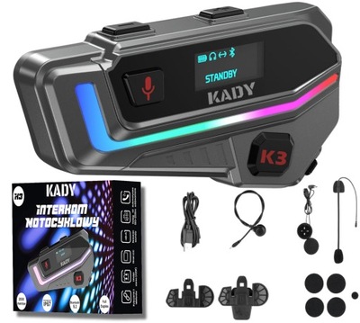 INTERKOM PARA MOTOCICLETA BLUETOOTH KADY K3 POLACO LEKTOR KONFERENCJA PARA 6 MOTO  