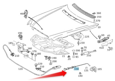 ТРОСИК ОТКРЫВАНИЯ КАПОТА MERCEDES E W211 A2118800259 фото