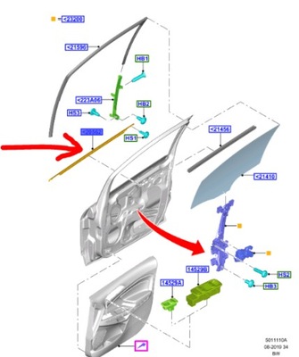 Молдинг подоконная дверь lh ford ecosport 13- 17- фото №1