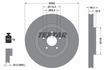 2X ДИСК ТОРМОЗНОЙ NISSAN ПЕРЕД 350Z 3,5 02- 92199105