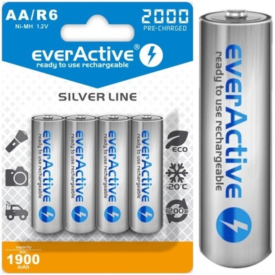 4x AKUMULATORKI everACTIVE R6 AA Ni-MH 2000mAh