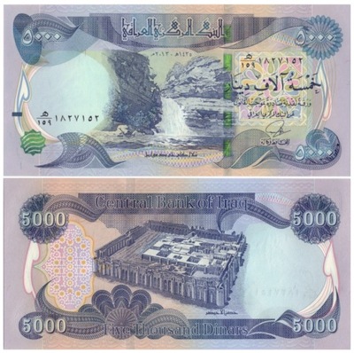 IRAK 5000 Dinarów 2013 P-100 UNC