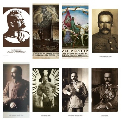 Piłsudski Józef Plakaty Portrety 8 sztuk Reprint