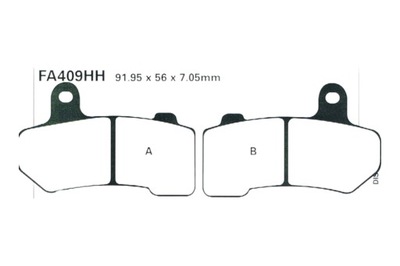 КОЛОДКИ ГАЛЬМІВНІ EBC FA 409 (2 ШТ.)