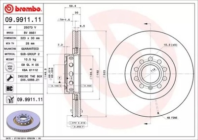 ДИСК ТОРМОЗНОЙ 323MM