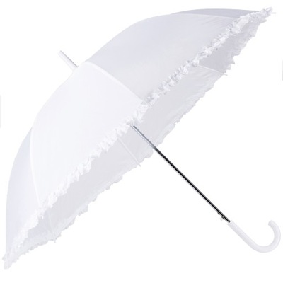 parasol biały ślubny parasolka ŚLUBNA falbanka XL