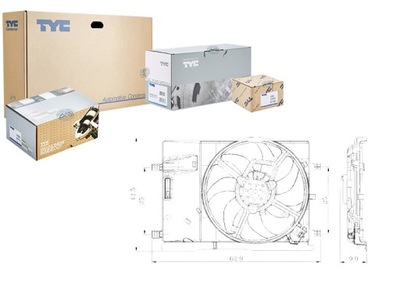ВЕНТИЛЯТОР РАДИАТОРА TYC 1341390 55701410 1341394