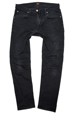 LEE DAREN ZIP FLY SLIM JEANSY spodnie męskie czarne PREMIUM 33/32 pas 84