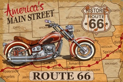 TABLA DISEÑO ROUTE 66METALOWA VINTAGE  