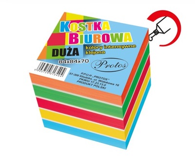 Kostka klejona duża kolory intensywne 84x84x70mm