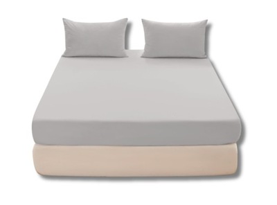 PRZEŚCIERADŁO Z GUMKĄ 160x200 JASNOSZARE