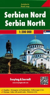 SERBIA CZĘŚĆ PÓŁNOCNA MAPA SAMOCHODOWA TURYSTYCZNA FREYTAG & BERNDT