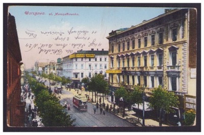 Warszawa - ulica Marszałkowska, obieg feldpost 1916 rok