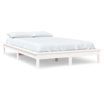Rama łóżka, biała, 135x190 cm, podwójna, lite